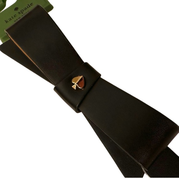 ✨ NWT Trendy Kate Spade New York Black Bow Authentic Leather Waist Belt Size XL main image 5